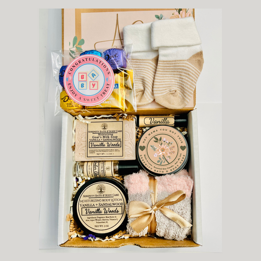 New Mom and New Baby Spa Gift Box, Self Care Package for Her, New Parents Gift Basket, New Mom Gift Basket, Congrats New Mom Gift