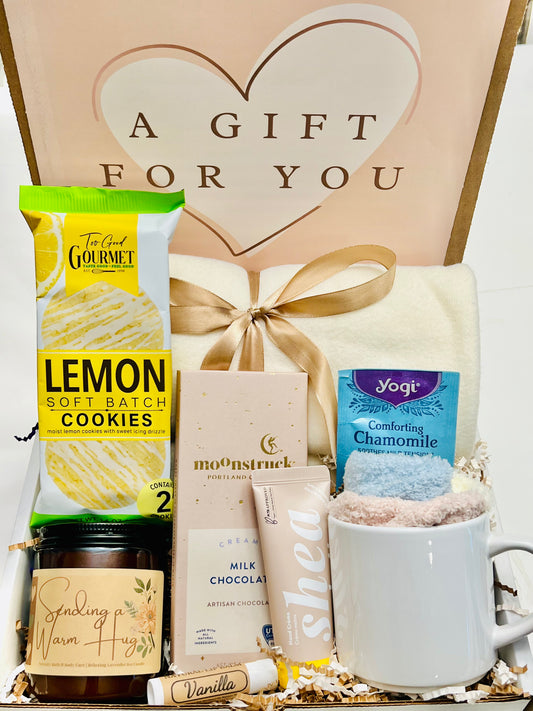 Sending a Hug Gift Box – Cozy Hygge Care Package, Thinking of You & Sympathy Gift for Women