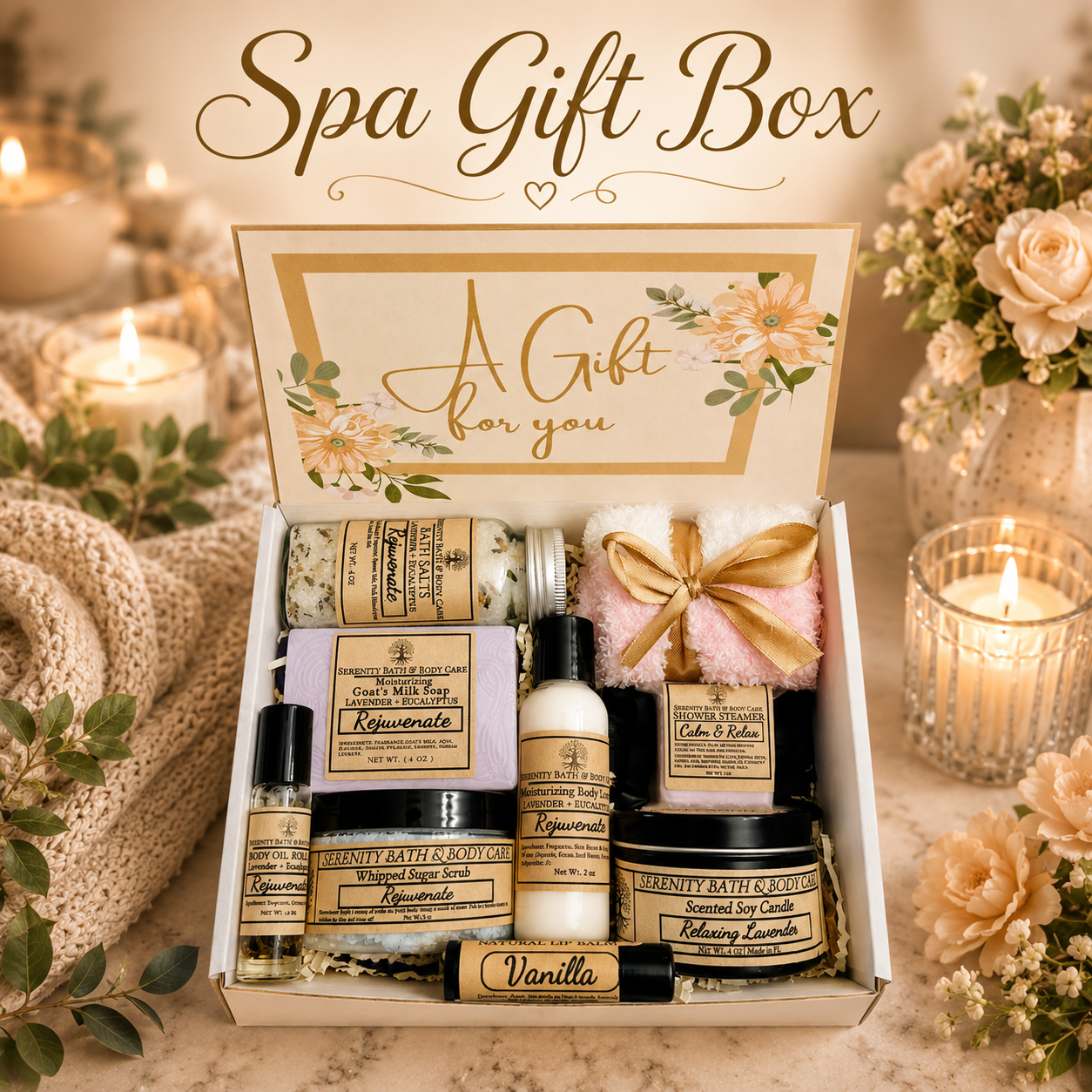 Luxury Self Care Gift Box for Women, Relaxation Gift for Birthday, Get Well, Thank You, or Stress Relief