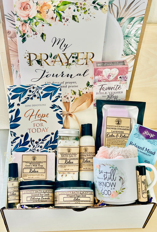 A Christian Gift Box for Her, Inspirational Devotional Christian Gift Box, Christmas Gift Basket, Self Care Pamper Gift Basket for Women