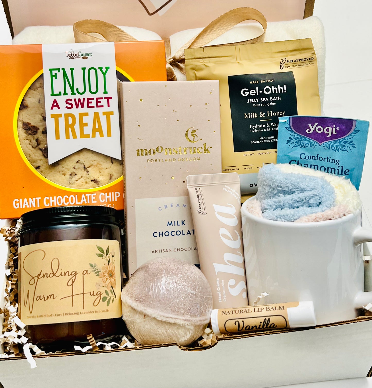 Sending a Hug Gift Box – Cozy Hygge Care Package, Thinking of You & Sympathy Gift for Women