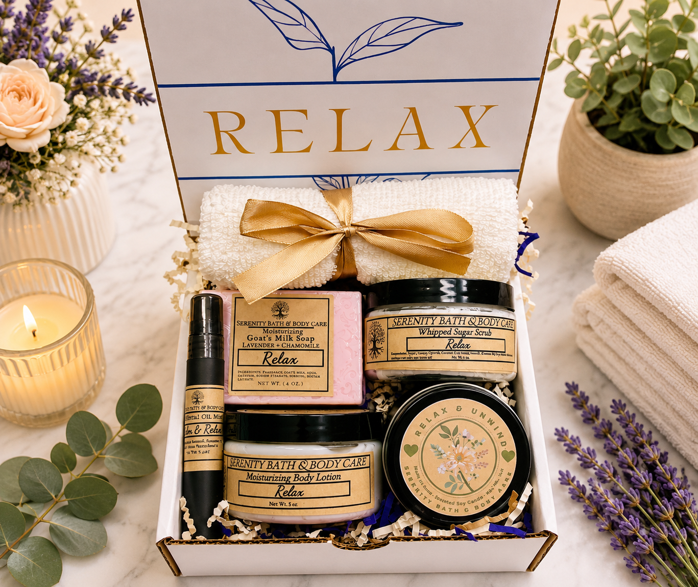 Spa Gift Box for Birthday, Christmas, Thinking of You, Thank you, & Self Care Gift for Women