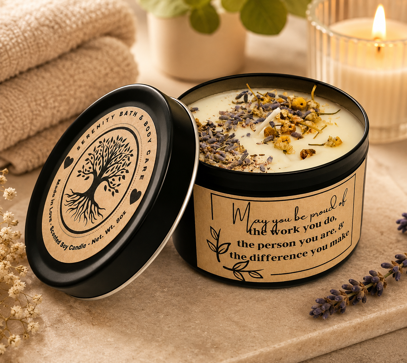 Bulk Inspirational Candles 8oz| Wholesale Candle Gifts-Set of 10- Employee Appreciation Gifts, Corporate Gifts, Thank you Gifts, Staff Gifts, Administrative Professional Gifts