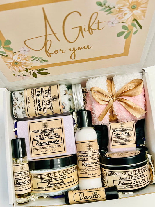 Luxury Self Care Gift Box for Women – Spa Set with Candle, Bath Salts, Lotion & More – Relaxation Gift for Birthday, Get Well, Thank You, or Stress Relief