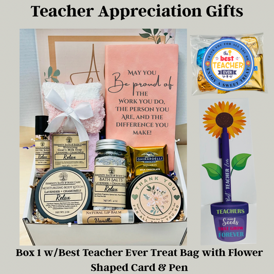 Teacher Appreciation Gifts, Best Teacher Ever, Thank You Gifts, Gift for Her, Spa Gift for Women, Teacher Gifts with Tumbler, Notebook & Pen, Back to School Gifts, Teacher Christmas Gifts