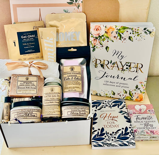 A Christian Gift Box for Her, Inspirational Devotional Christian Gift Box, Christmas Gift Basket, Self Care Pamper Gift Basket for Women