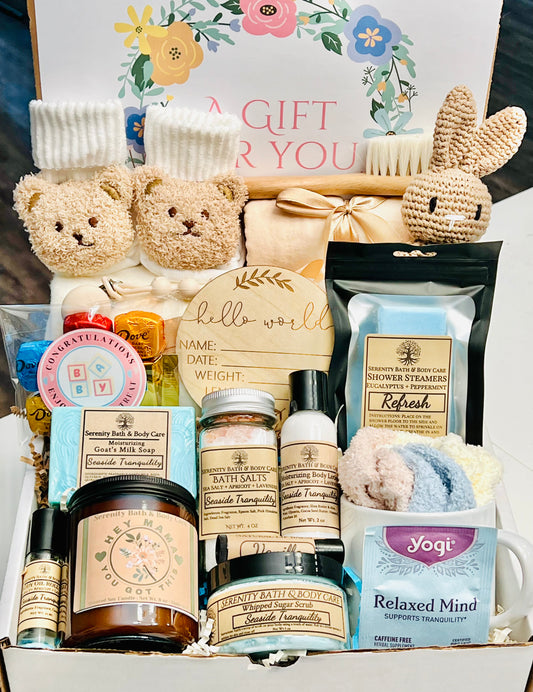 New Mom Gift Box, New Mom Care Package, New Mom & Baby Gift Set, Pregnancy Gift Box, Personalized New Mom Gift