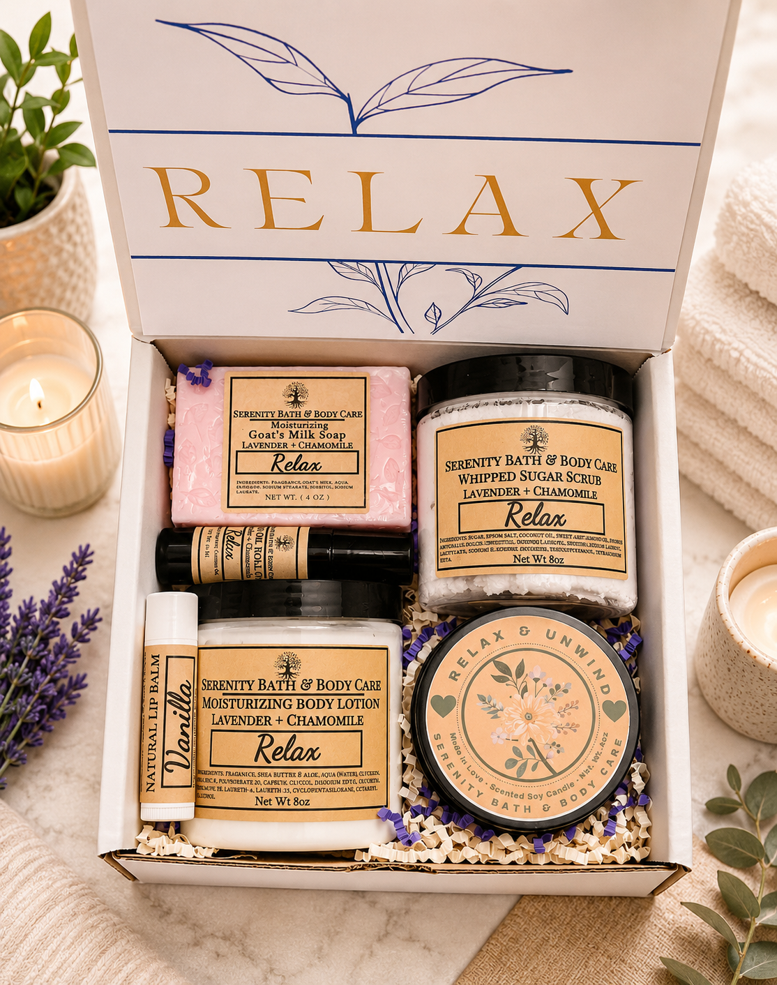 Spa Gift Box for Women – Relaxation Gift Set for Birthday, Christmas, Thinking of You, Thank you, & Self Care Gift for Her