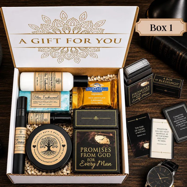 Man of God Christian Gift Box, Men Gifts, Father's Day Gift, Birthday Gift for Husband, Boyfriend, Son, Christmas Gift for Men, Dad Gift