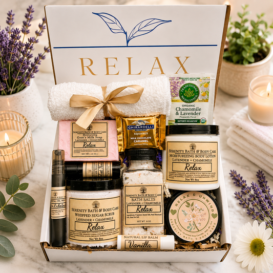 Spa Gift Box for Women - Relaxation Gift Set for Birthday, Christmas, Thinking of You, Thank you, & Self Care Gift for Her