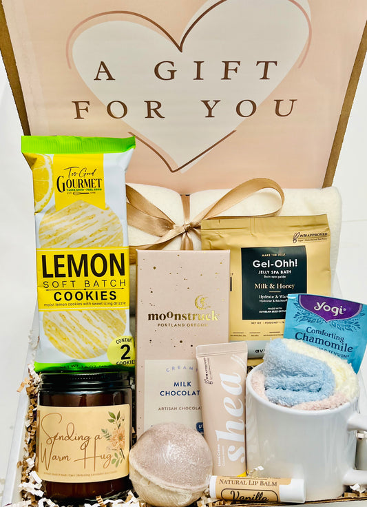 Sending a Hug Gift Box – Cozy Hygge Care Package, Thinking of You & Sympathy Gift for Her