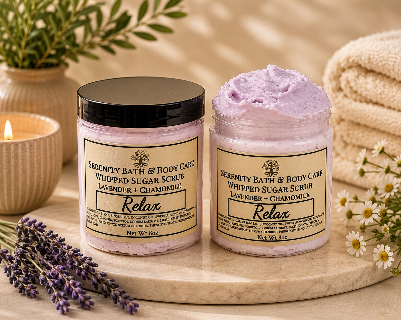 Whipped Sugar Scrub and Moisturizing Body Lotion Bundle Set