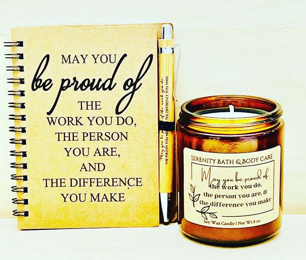 Notebook, Pen and Candle Gift Set|Employee Gifts| Thank you Gifts| Appreciation Gifts| Coworker Gifts| Corporate Gifts| Christmas Gifts