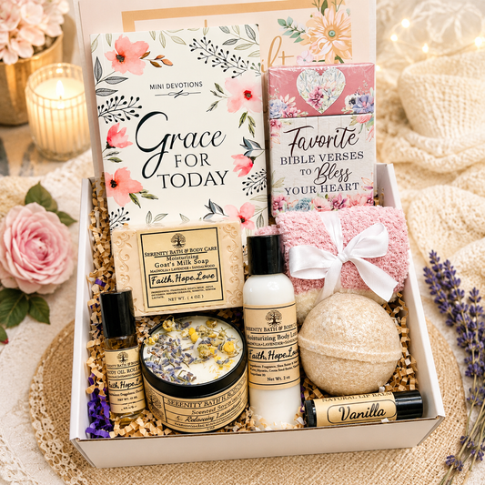Christian Gift Box for Women | Prayer & Devotional Spa Gift Box | Birthday Gift for Women | Thinking of You Gift | Christmas Gift Box | Faith Based Self Care Gift