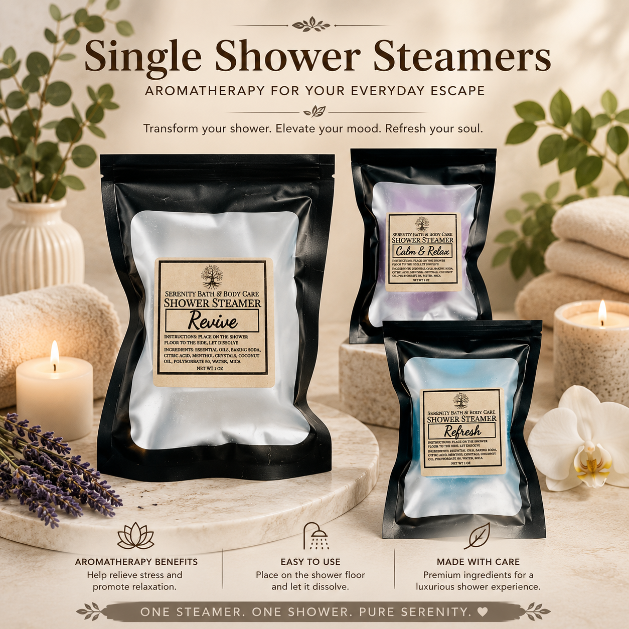Bulk Shower Steamers| Wholesale Shower Steamers-Set of 12| Event Favor Gifts| Christmas Stocking Stuffers