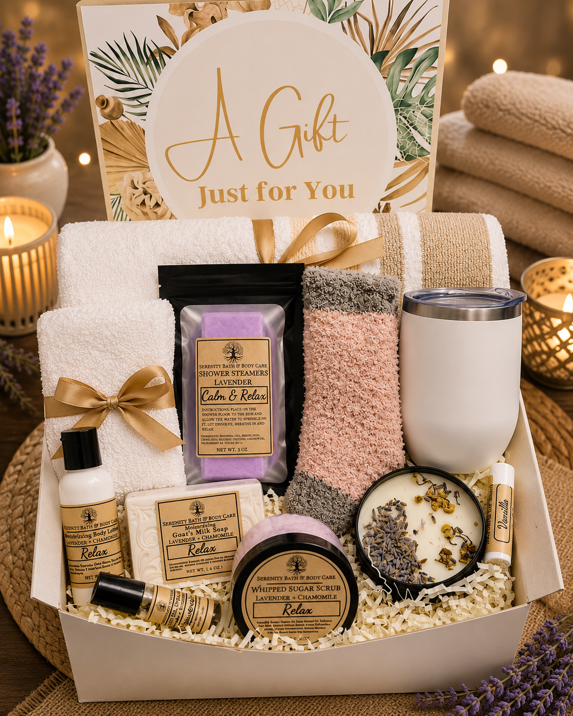 Relaxation Spa Gift Box for Women, Self Care Gift Basket, Birthday Gift for Her, Thinking of You Gift, Get Well Soon Gift, Thank You Gift, Stress Relief Care Package