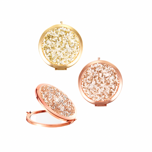 Cosmetic Compact Rhinestone Mirror- Build a Box
