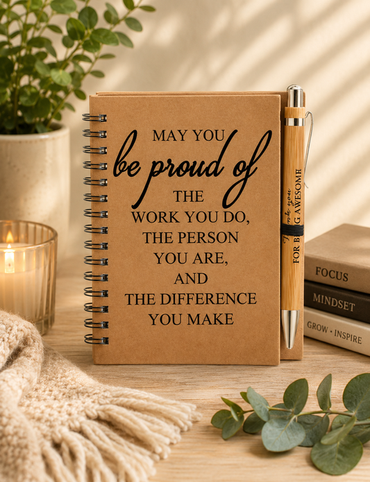 Employee Appreciation Gifts Inspirational Journal Notebook & Pen, Thank You Gift for Employees, Coworker, Team, Staff, Teacher, Nurse- Build a Box