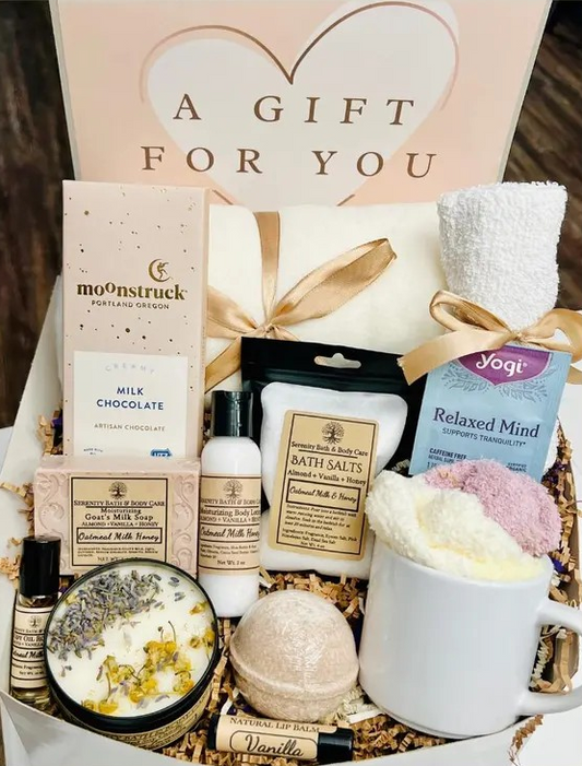 Luxury Spa Gift Box for Women, Thinking of You Gift, Sympathy Gift Basket, Birthday Gift for Women, Self Care Gift Box, Sending Hugs, Thank you Gift, Employee Gifts for Christmas