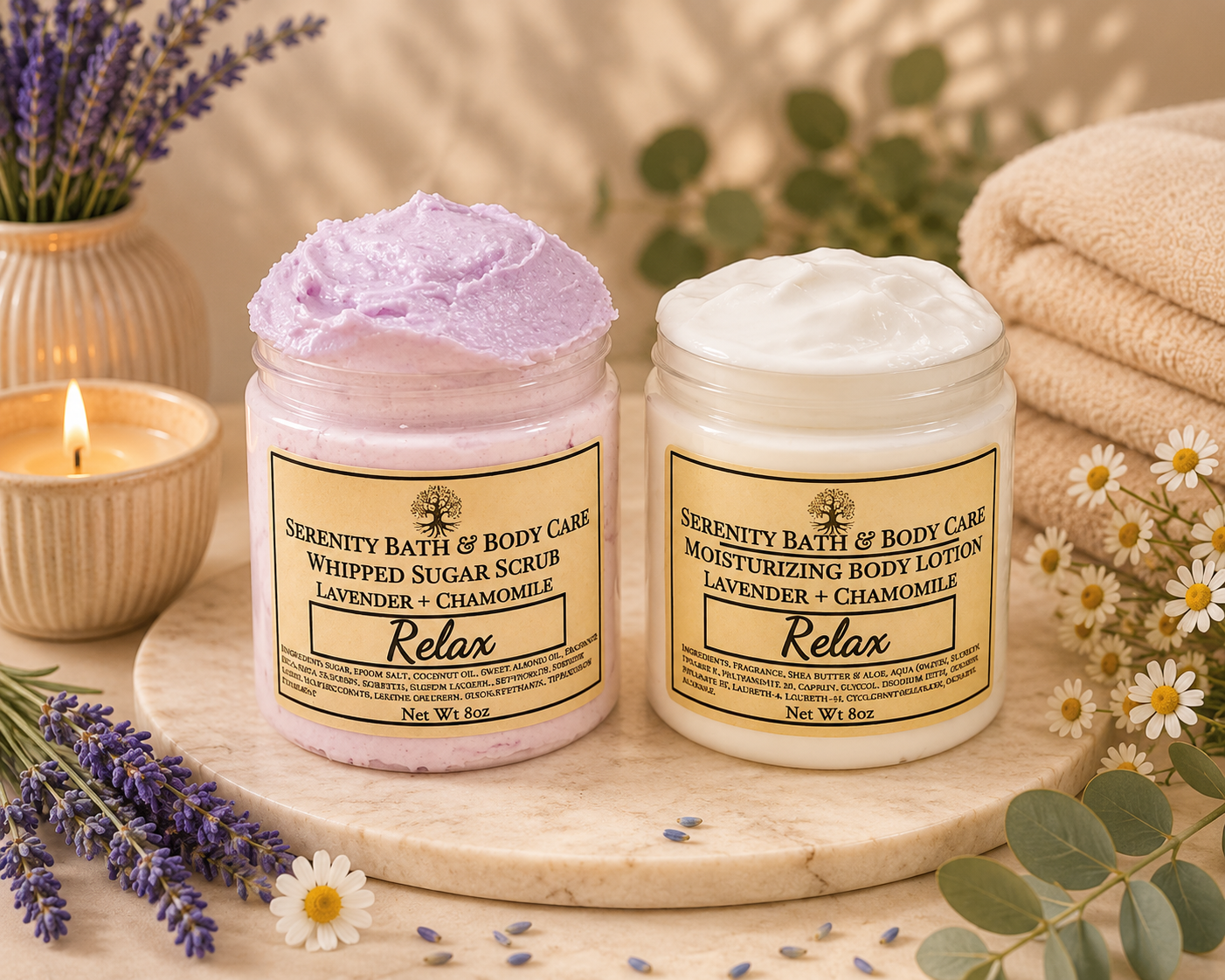 Whipped Sugar Scrub and Moisturizing Body Lotion Bundle Set