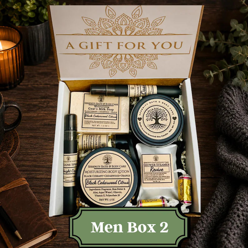 Men Spa Gift Set, Luxurious Self Care Kit for Him, Father's Day & Coworker Gift, Perfect Birthday and Husband Gift, Christmas Gift for Men