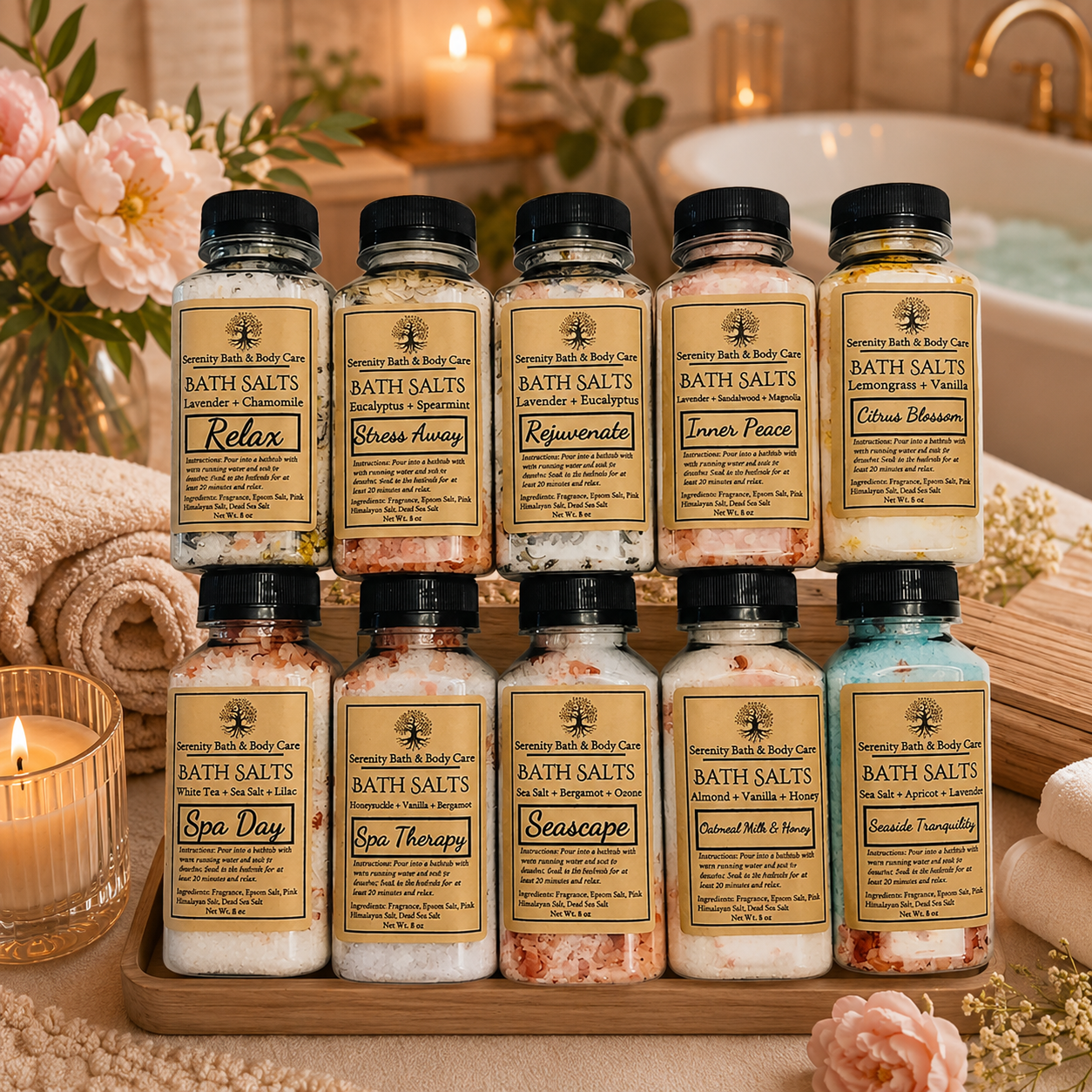 Wholesale Bath Salts| Bulk Scented Bath Salts 8oz -Set of 12 Wholesale Bath Salts| Bulk Scented Bath Salts 8oz -Set of 12