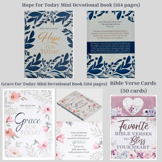 Mini Hope for Today and Grace for Today Devotional Book, Bible Verse Cards- Build a Box items