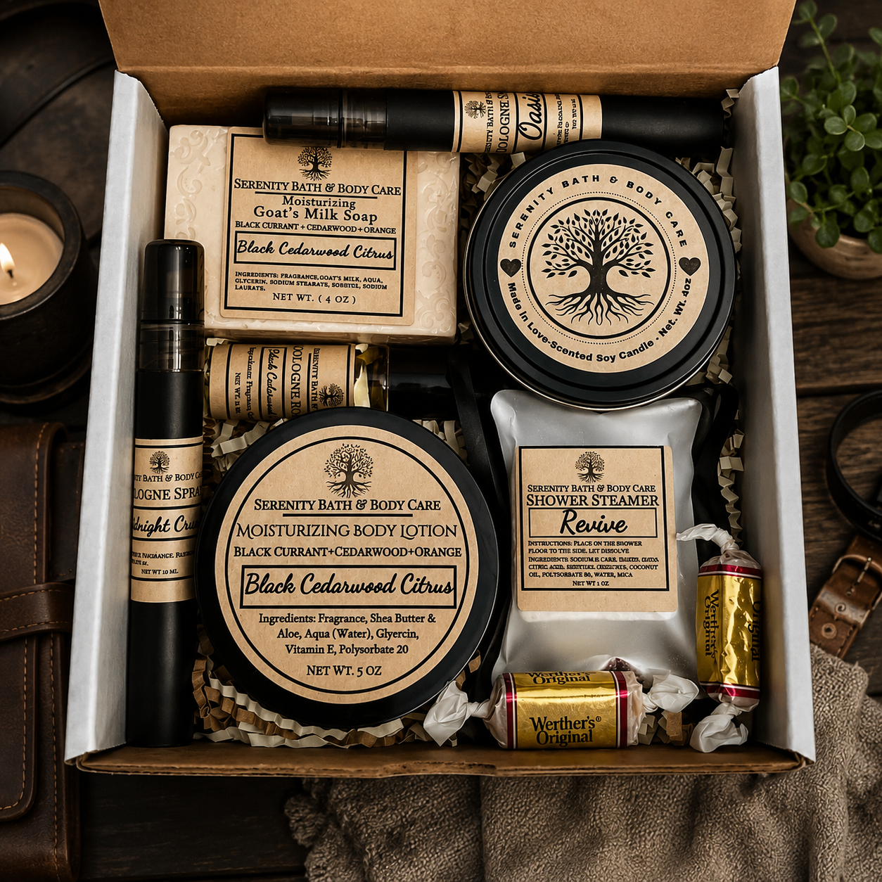 Men’s Gift Box | Luxury Self Care Set for Him | Father’s Day, Birthday, Christmas & Valentine’s Gift | Relaxation Spa Gift for Husband or Boyfriend