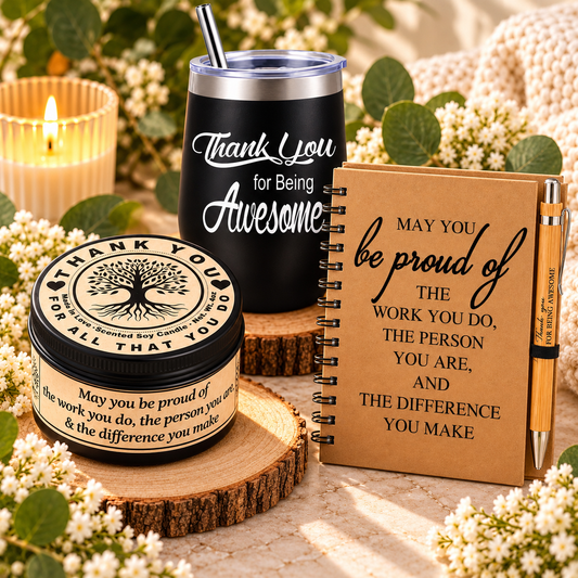 Employee Appreciation Gifts Inspirational Journal Notebook & Pen, Thank You Gift for Employees, Coworker, Team, Staff, Teacher, Nurse- Build a Box