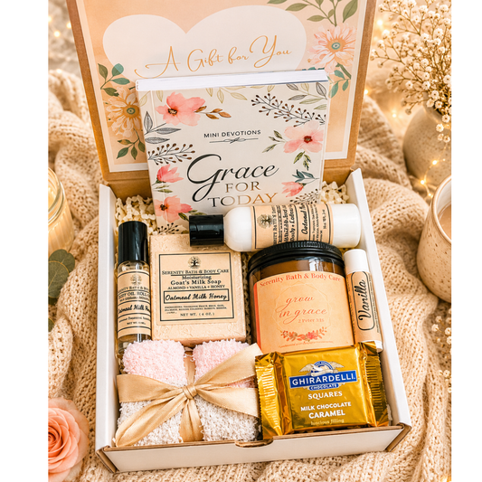Christian Devotional Gift Box for Women – Grace for Today Devotional, Self Care Spa Box, Bible Verse Gift, Encouragement, Birthday, Get Well, Thinking of You