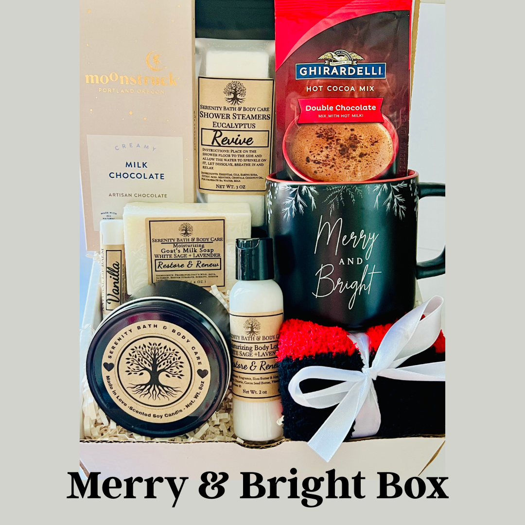 Christmas Gift Box for Women – Cozy Holiday Spa Gift, Comfort Christmas Box, Merry & Bright, All is Calm, Self Care Gift Set, Relaxation Set