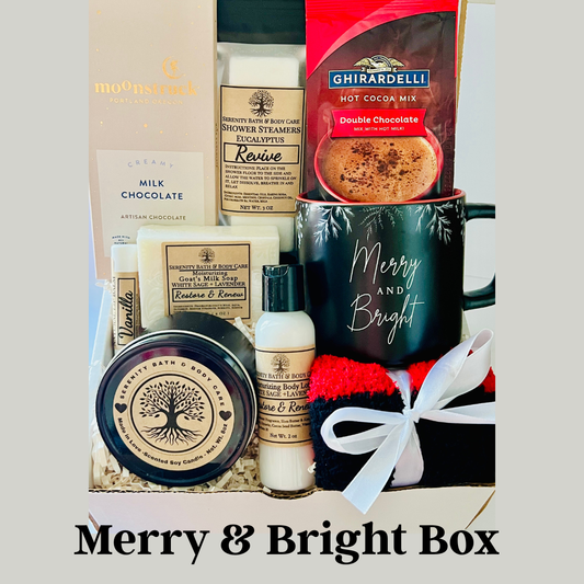 Christmas Gift Box for Women – Cozy Holiday Spa Gift, Comfort Christmas Box, Merry & Bright, All is Calm, Self Care Gift Set, Relaxation Set