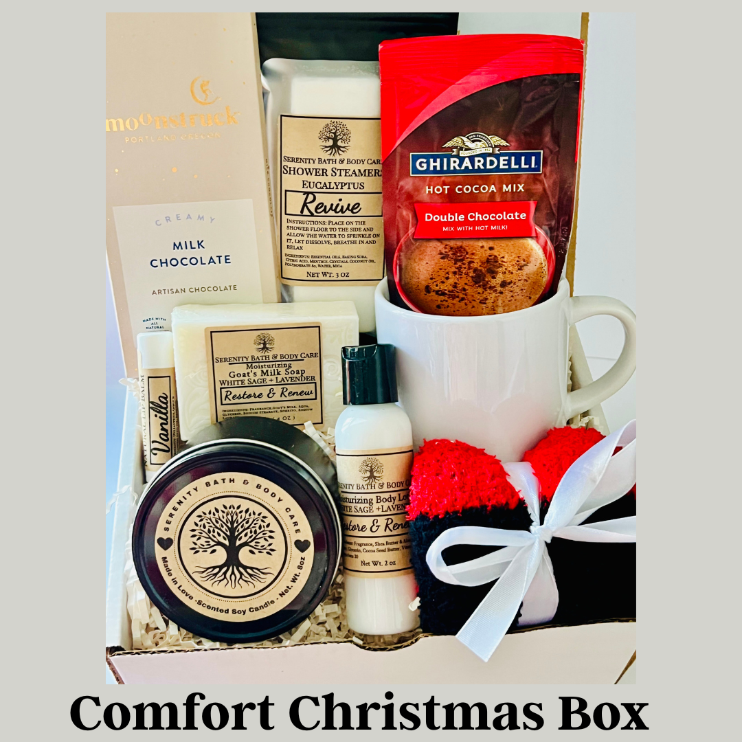 Christmas Gift Box for Women – Cozy Holiday Spa Gift, Comfort Christmas Box, Merry & Bright, All is Calm, Self Care Gift Set, Relaxation Set