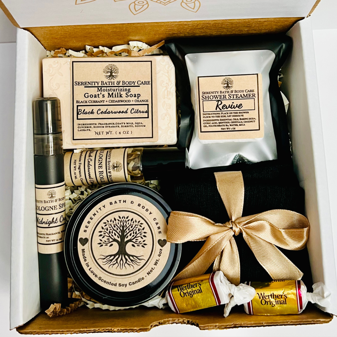 Men’s Gift Box | Luxury Self Care Set for Him | Father’s Day, Birthday, Christmas & Valentine’s Gift | Relaxation Spa Gift for Husband or Boyfriend