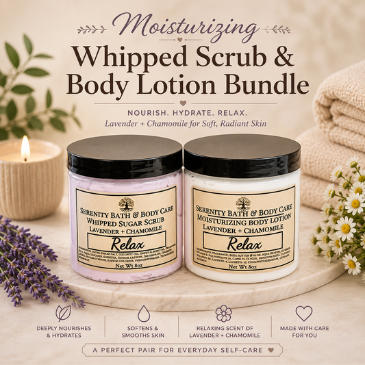 Whipped Sugar Scrub and Moisturizing Body Lotion Bundle Set