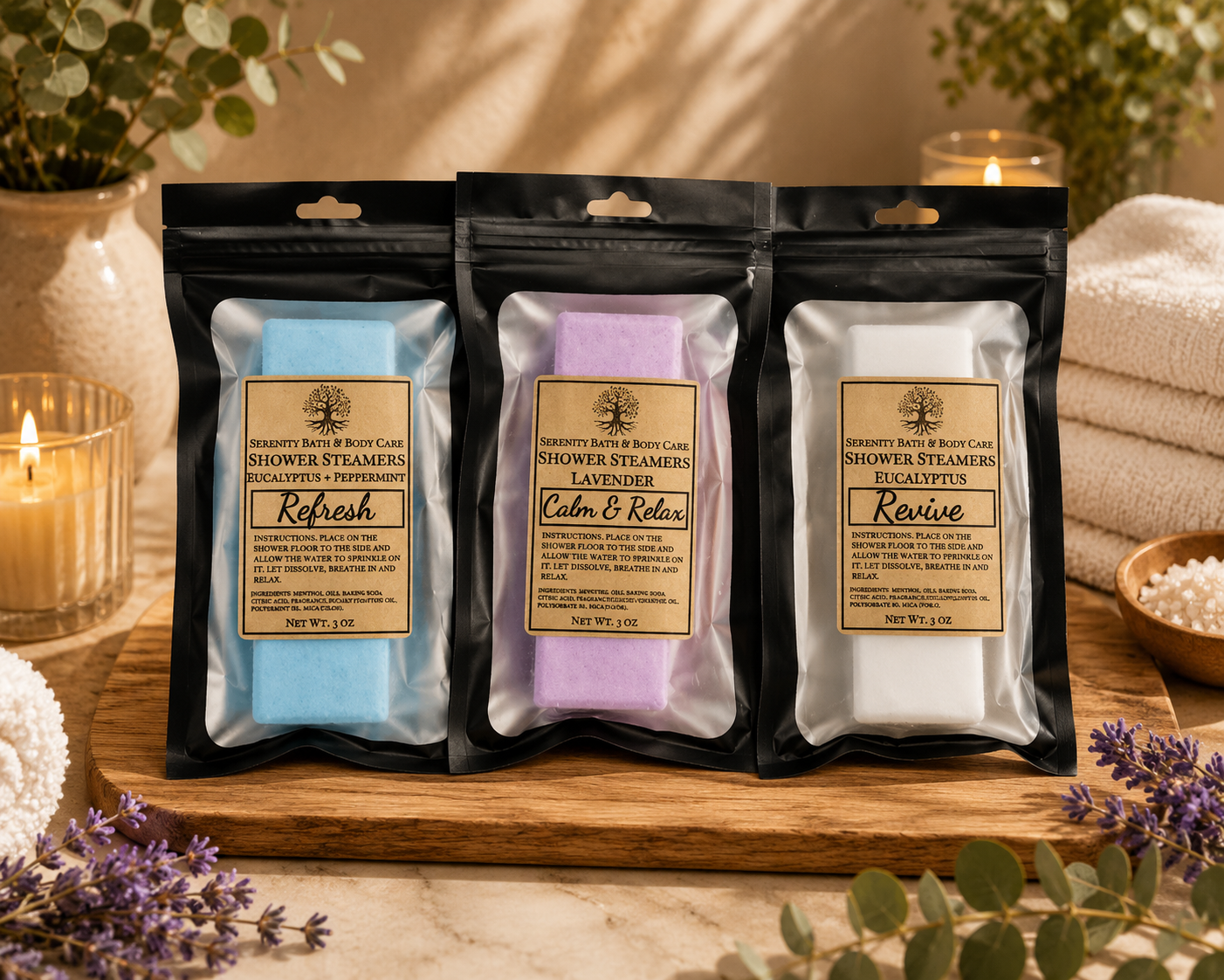 Calm & Relax, Revive and Refresh Shower Steamers-Build a Box
