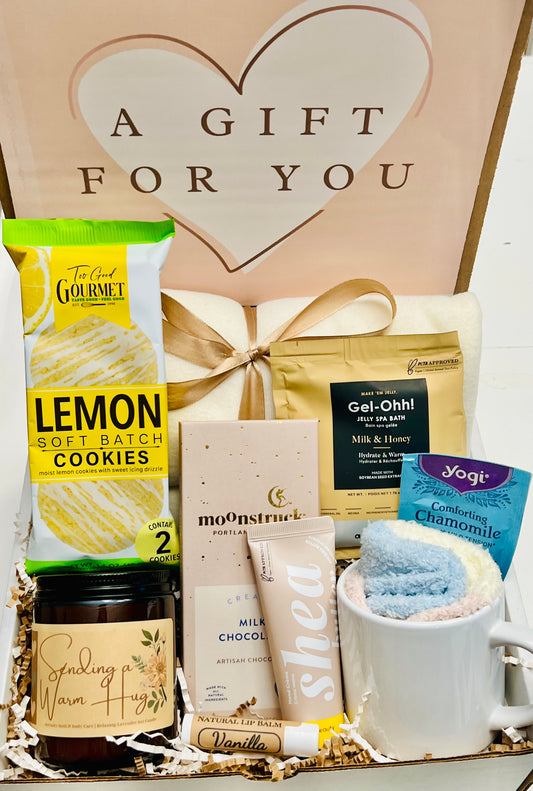 Sending a Hug Gift Box – Cozy Hygge Care Package, Thinking of You & Sympathy Gift for Women