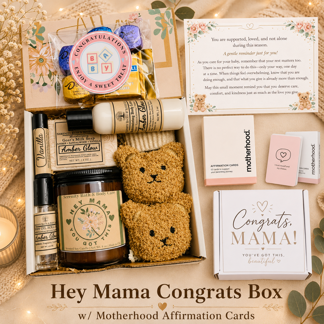 New Mom and New Baby Spa Gift Box, Self Care Package for Her, New Parents Gift Basket, New Mom Gift Basket, Congrats New Mom Gift