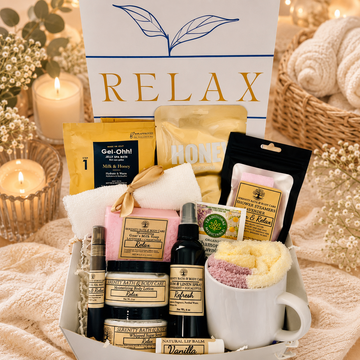 Luxury Relax Spa Gift Box – Birthday, Christmas, Thinking of You, Thank you, & Self Care Gift