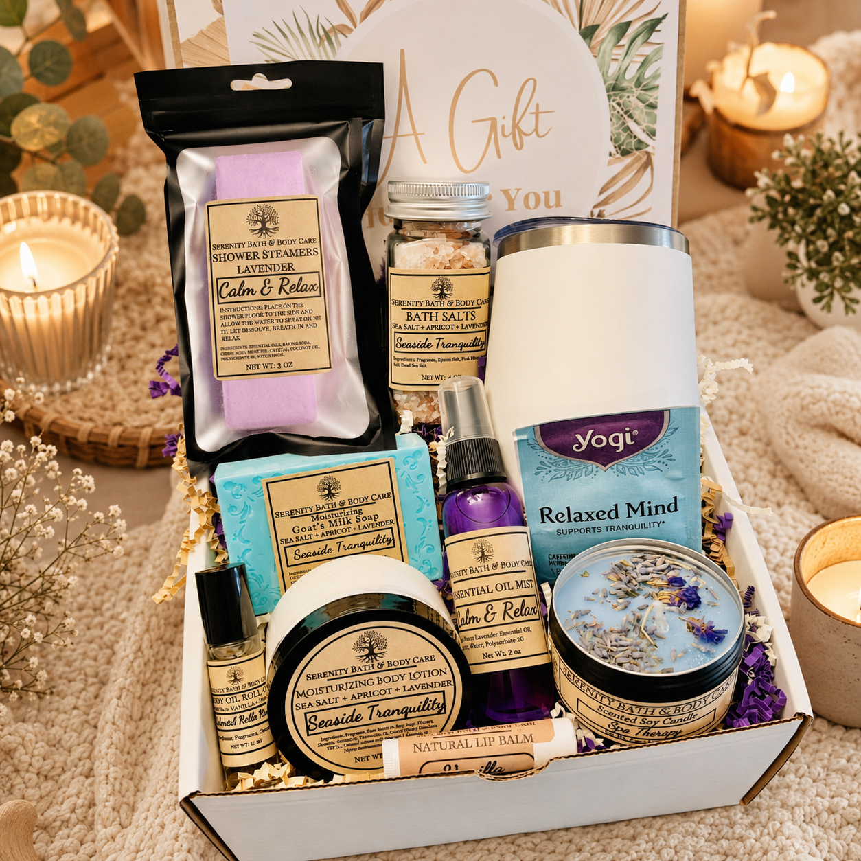 Self Care Gift Box for Women, Spa Gift Box, Birthday Gift for Women, Christmas Gift, Thinking of You Gift, Relaxation Gift Basket