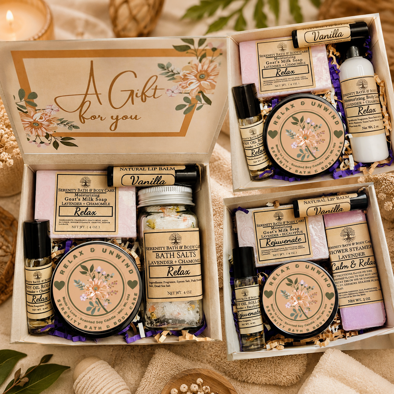 Mini Spa Gift Boxes for Christmas, Employee Appreciation, and Self Care |Corporate Gifts, Bulk Christmas Employees Gifts