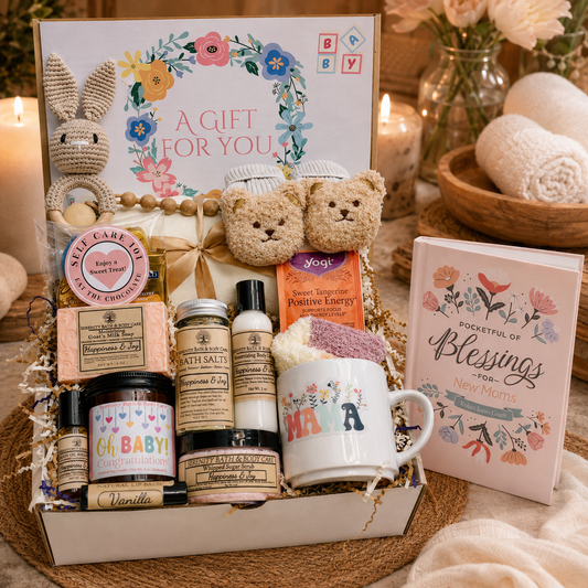 Christian New Mom Gift Box | Baby Shower Gift Basket | Postpartum Self Care Gift | New Mom Care Package | Faith Based Gift for Mom & Baby