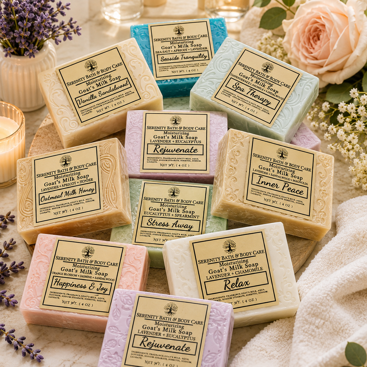 Wholesale Goat's Milk Soap| Bulk 4oz Scented Soap- Set of 12