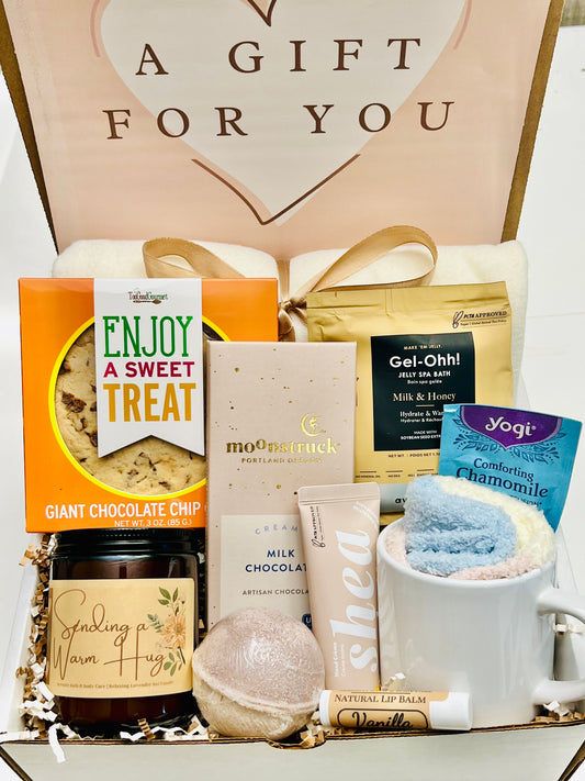 Sending a Hug Gift Box – Cozy Hygge Care Package, Thinking of You & Sympathy Gift for Women