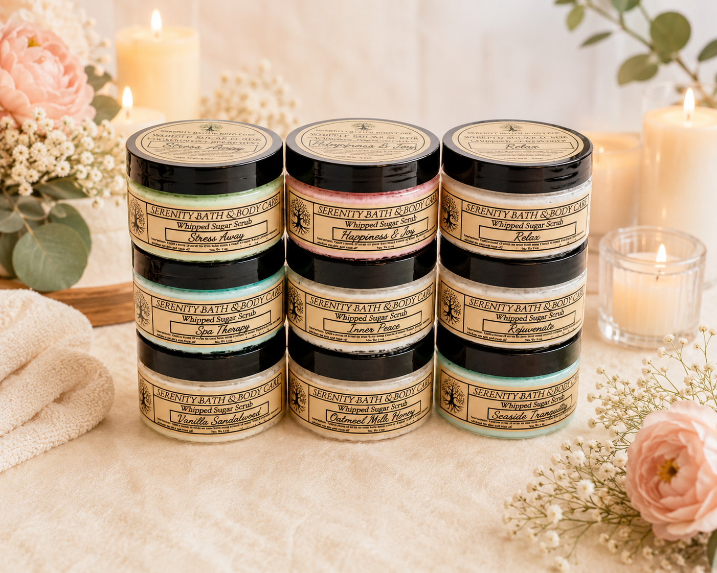 Bulk Whipped Sugar Scrub| Wholesale Scented Sugar Scrubs 5oz -Set of 12