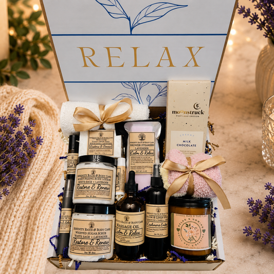 Luxury Deluxe Spa Gift Box for Women – Relax Gift Set for Birthday, Christmas, Thinking of You, Thank you, & Self Care Gift for Her