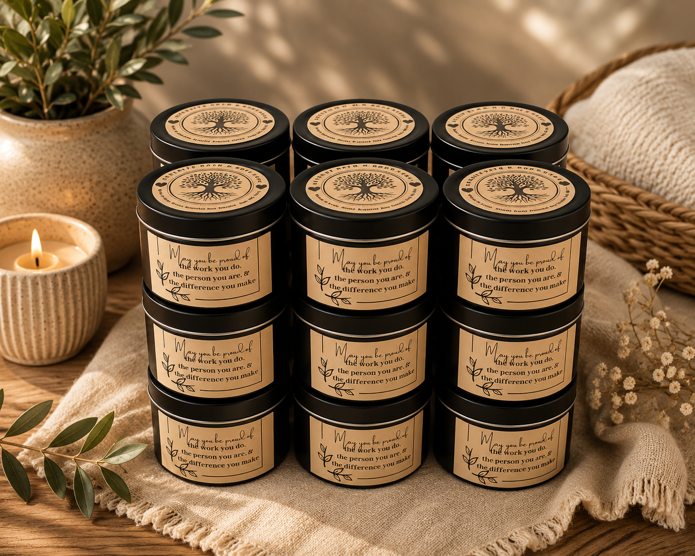 Bulk Inspirational Candles 8oz| Wholesale Candle Gifts-Set of 10- Employee Appreciation Gifts, Corporate Gifts, Thank you Gifts, Staff Gifts, Administrative Professional Gifts