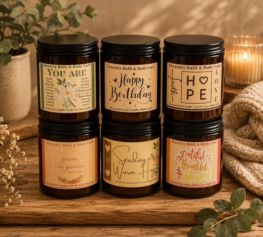 Hand poured Candles| 8oz Soy Candle Gifts | Candle Message Gift| Build a Box