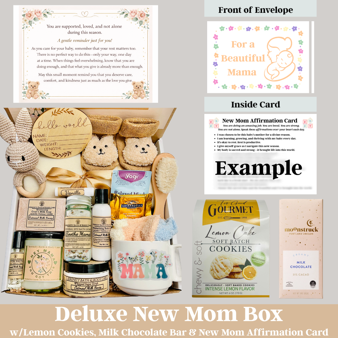 mom set booster box New Mom Gift Box, New Mom Care Package, New Mom & Baby Gift Set, Pregnancy Gift Box, Personalized New Mom Gift Deluxe New Mom Box / Oatmeal Milk Honey