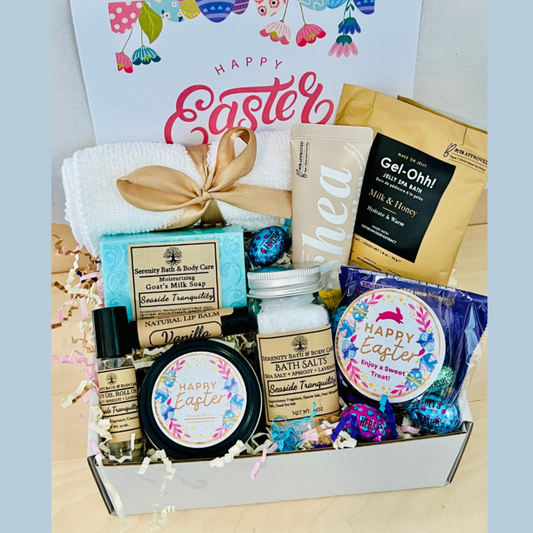 Delightful Happy Easter Gift Basket for Women, Gourmet Chocolate Treats, Perfect Luxury Spa Gift Basket for Women, Pamper Gift Box for Her, Self Care Gift Box